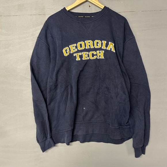 Gear For Sports Georgia Tech Yellow Jackets Big Cotton Navy Blue Sweatshirt XXL - Picture 2 of 4